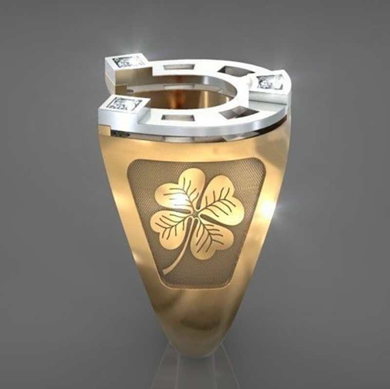 Gold Two-tone U-shaped Petal Design Ring