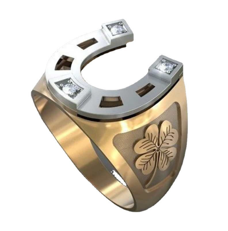 Gold Two-tone U-shaped Petal Design Ring