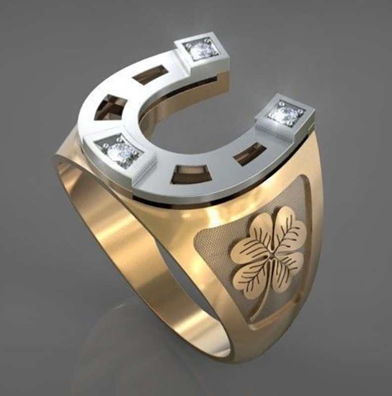 Gold Two-tone U-shaped Petal Design Ring