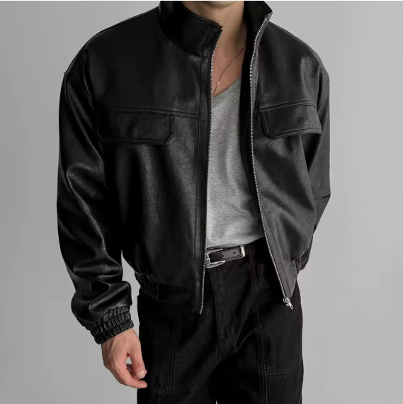 Men leatherette jacket