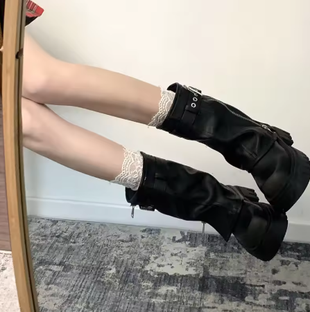 Winter women platform knight boots