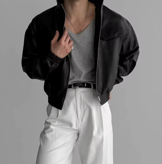 Men leatherette jacket