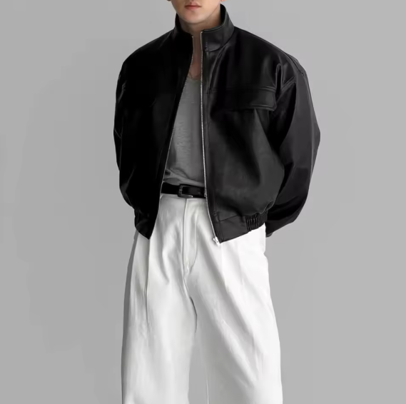 Men leatherette jacket