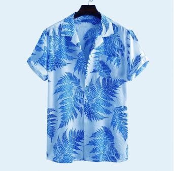 Lapel Short-sleeved Floral Shirt