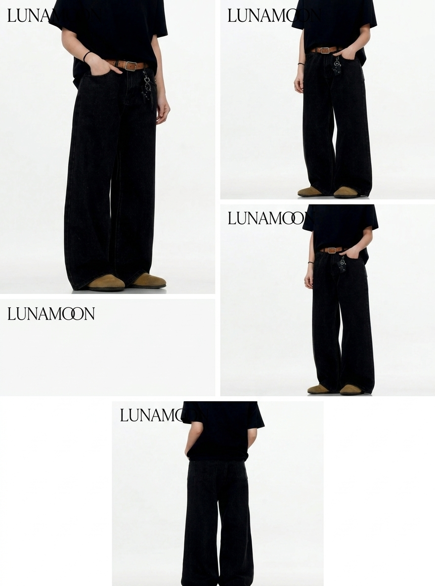 Black Retro Baggy Jeans Straight Leg